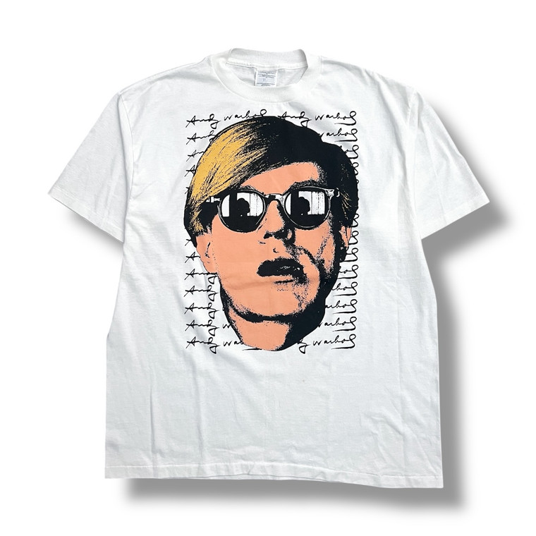 90's Rare Andy Warhol Big Portrait Art T-shirt