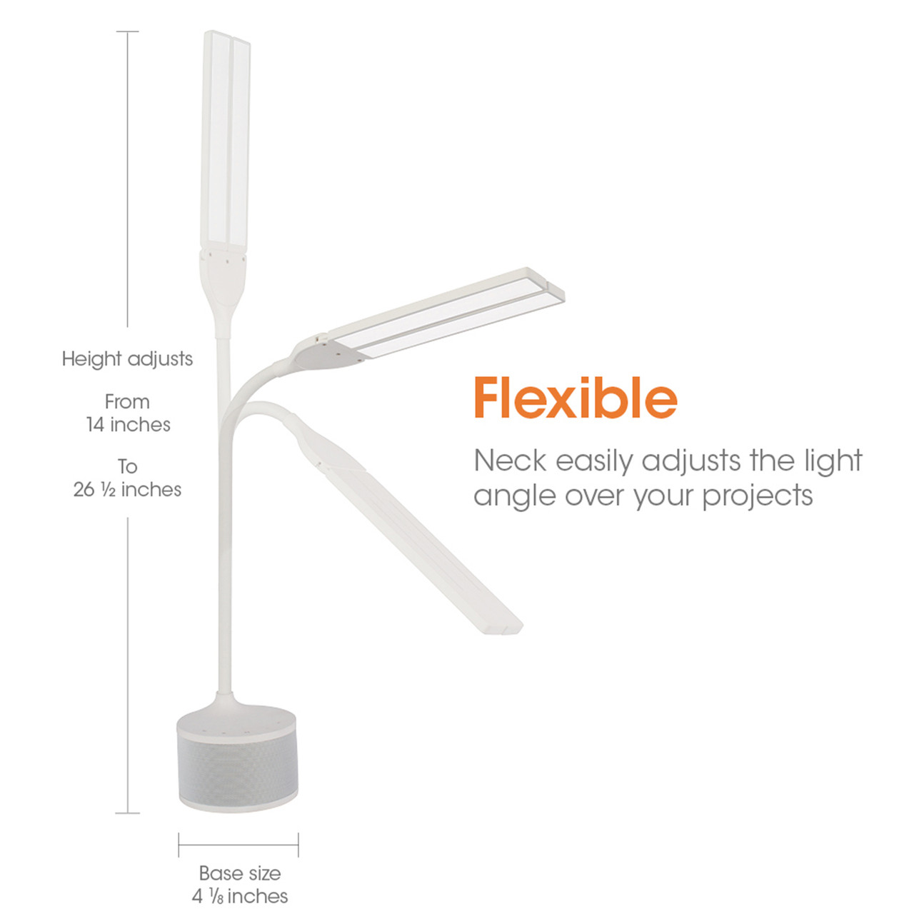 OTTLITE LED Dual Head Desk Lamp with Bluetooth Speaker