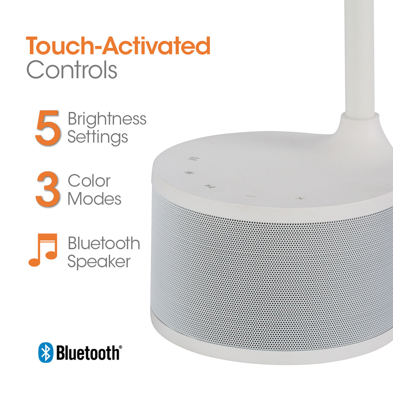 OTTLITE LED Dual Head Desk Lamp with Bluetooth Speaker