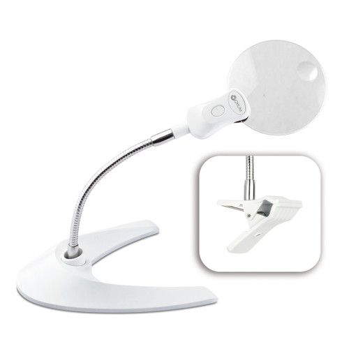 3" LED Magnifier with Clip & Stand