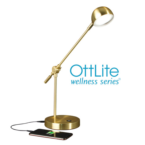 OttLite Direct LED Desk Lamp, Brass OttLite Direct LED Desk Lamp, Brass