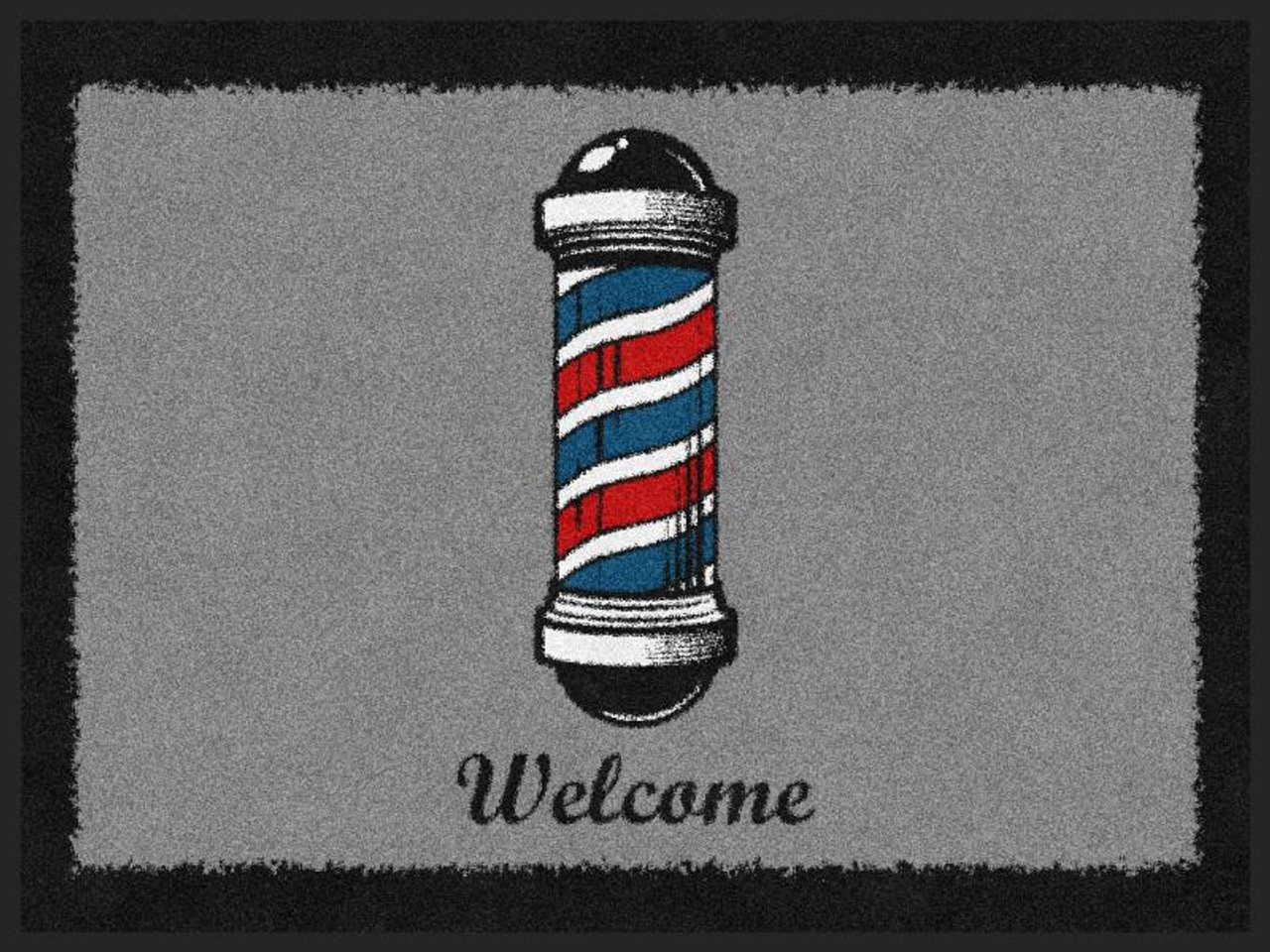 Welcome Mat - Barber Pole Horizontal - NEW!