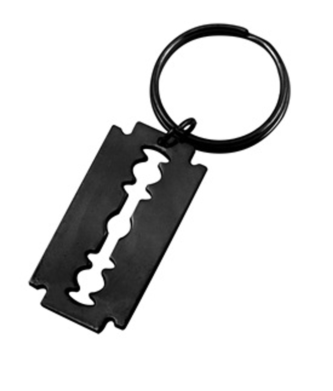 Necklace/Key Ring Razor Blade Black