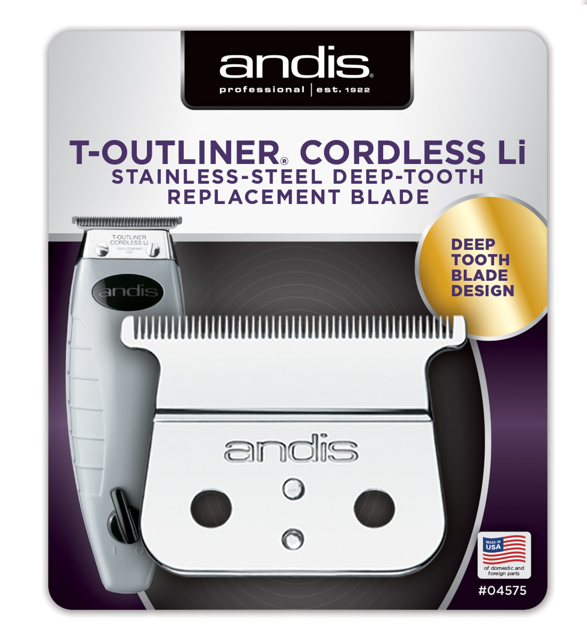 Andis T-Outliner Cordless Blade Deep Tooth - Stainless Steel