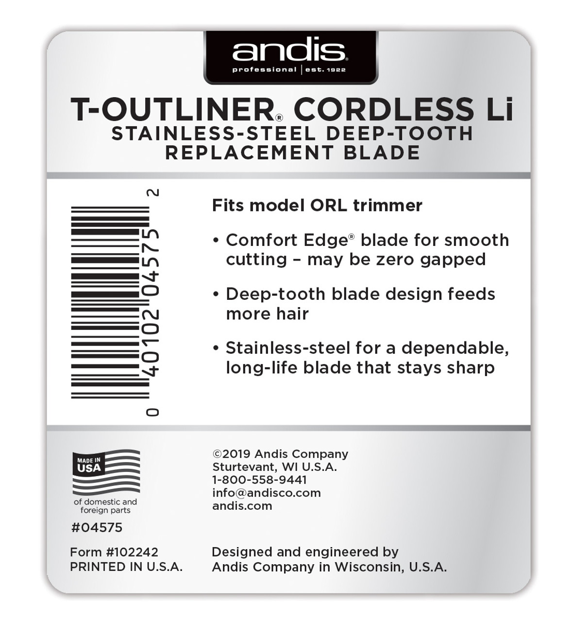 andis cordless t outliner parts