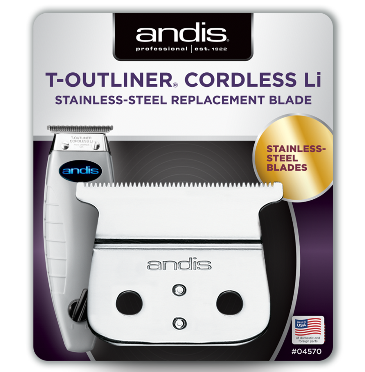 Andis Cordless T-Outliner Blade Stainless Steel
