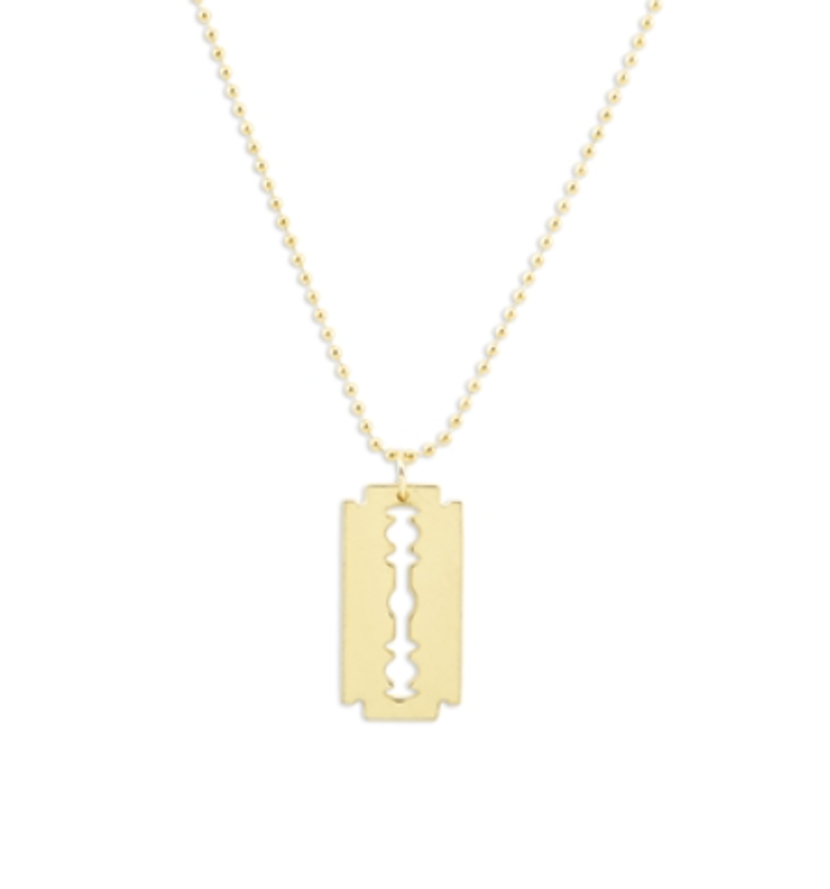 Necklace/Key Ring - Razor Blade Gold