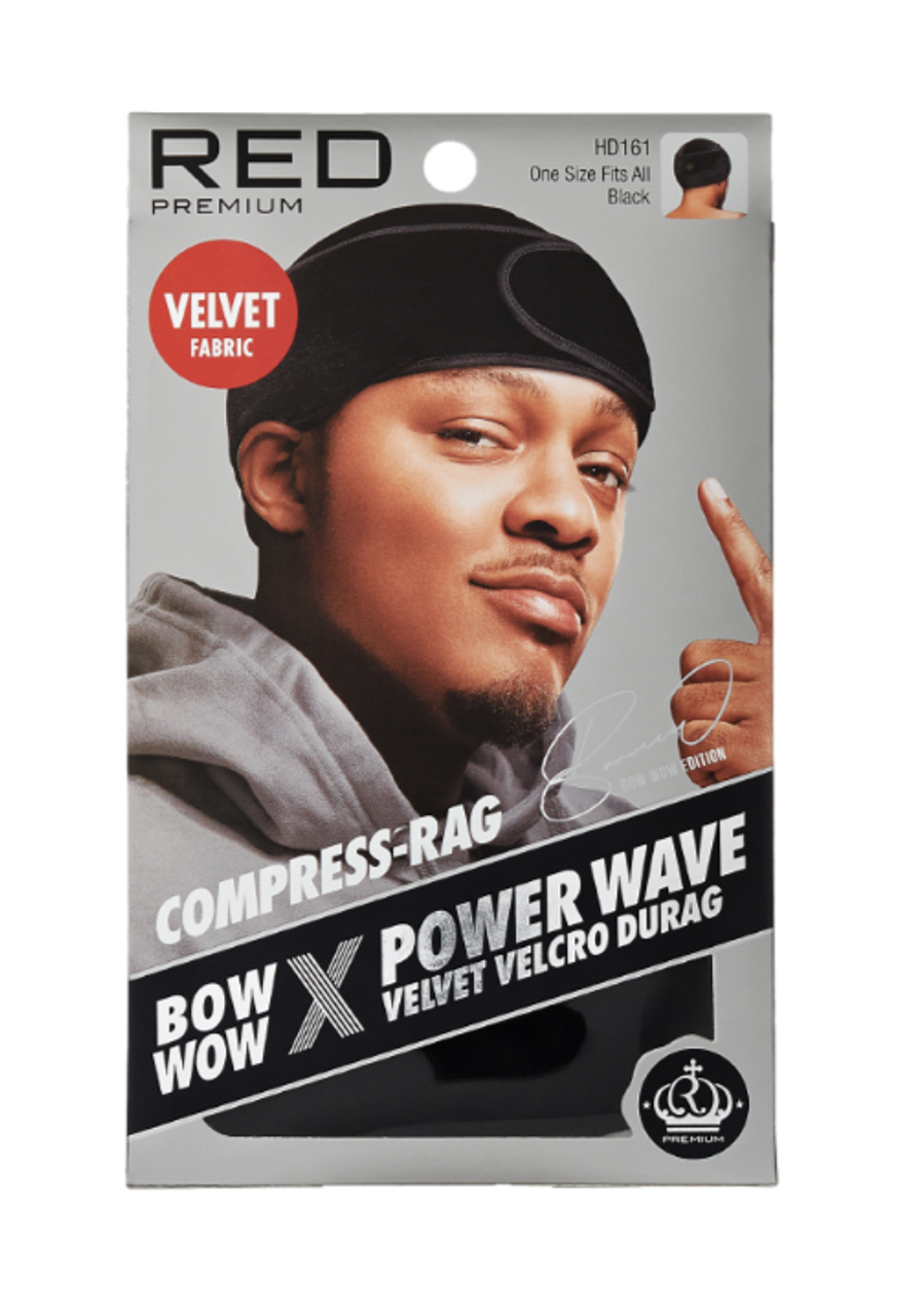 Red by Kiss Bow Wow X Power Wave Checker Silky Durag for Men Waves