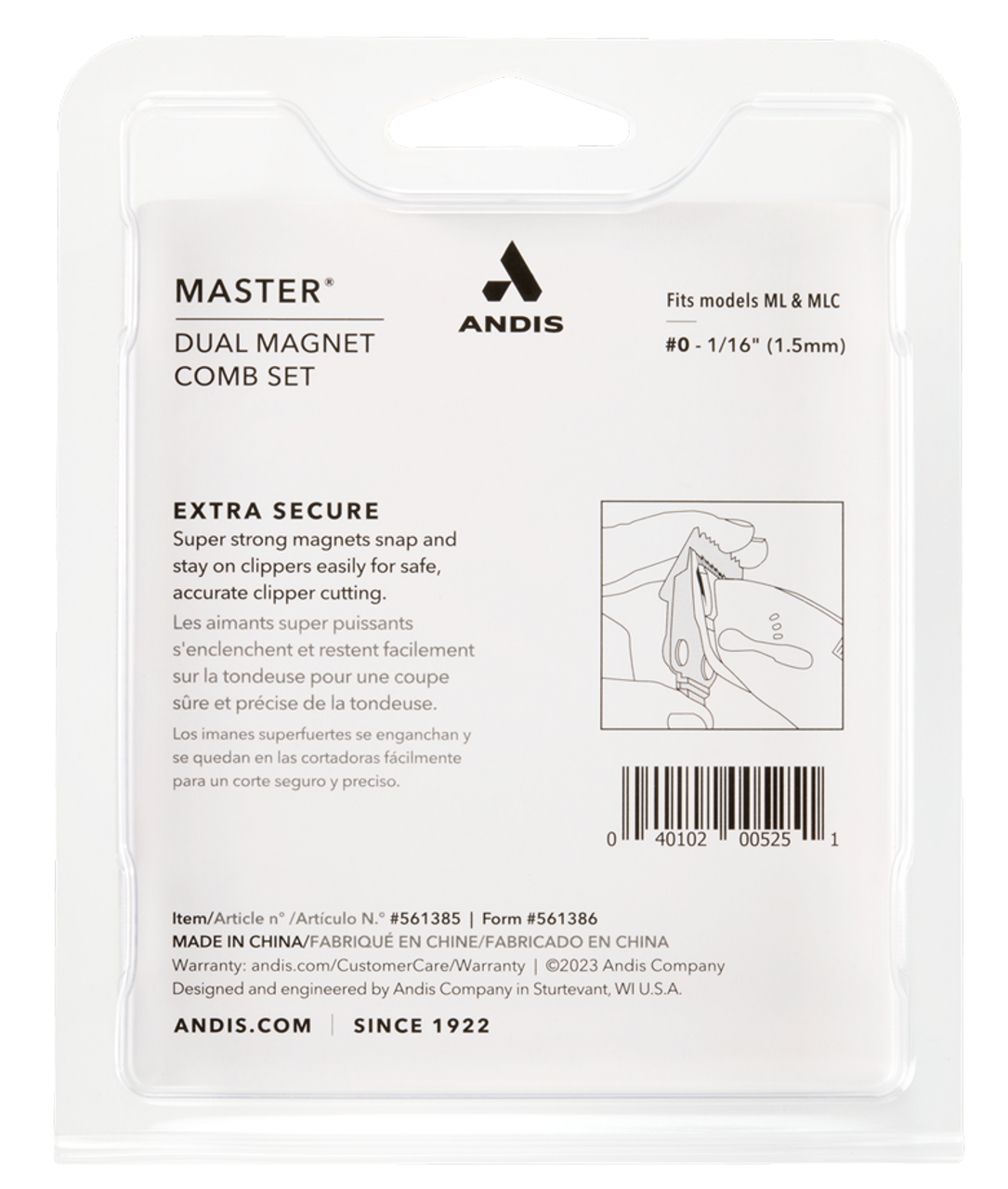 Andis Master® Dual Magnet OG Size 0 Comb