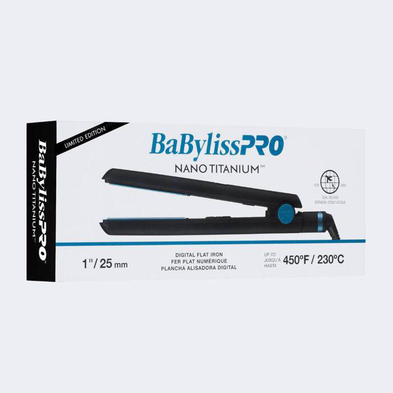 BABYLISSPRO® NANO TITANIUM™ LIMITED EDITION BLACK & BLUE 1" DIGITAL FLAT IRON