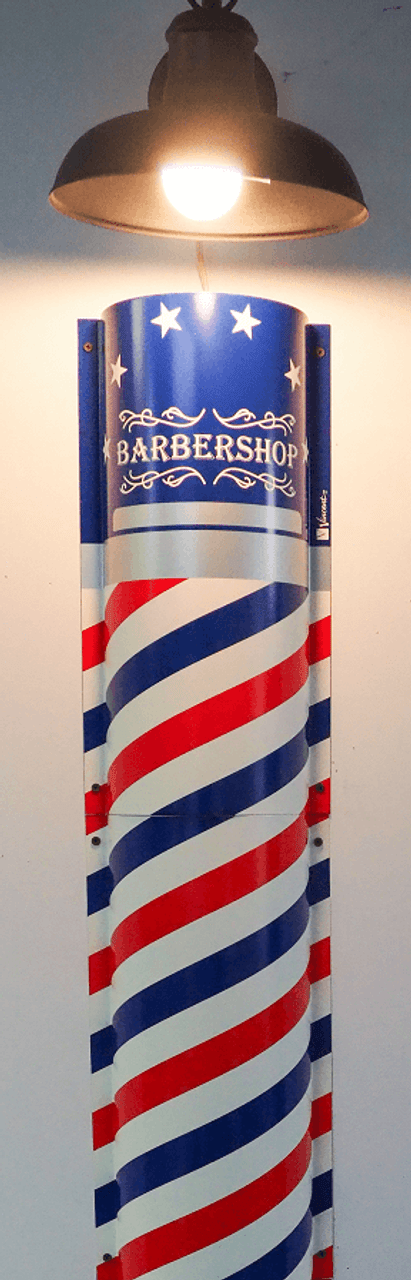 Metal Barber Pole Sign Set