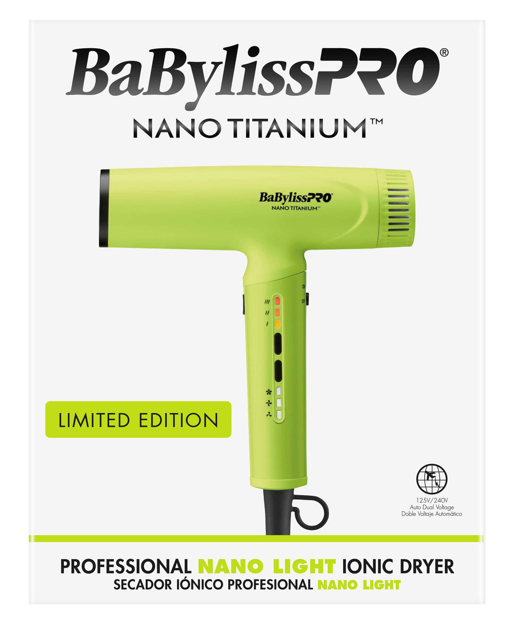 BaBylissPRO® Nano Titanium™ Neon Yellow Light Ionic High-Speed