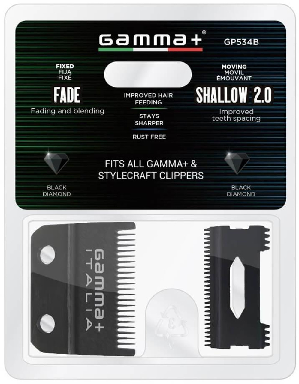 GAMMA+ DOUBLE BLACK DIAMOND CARBON DLC BLADE WITH SHALLOW TOOTH CUTTER 2.0