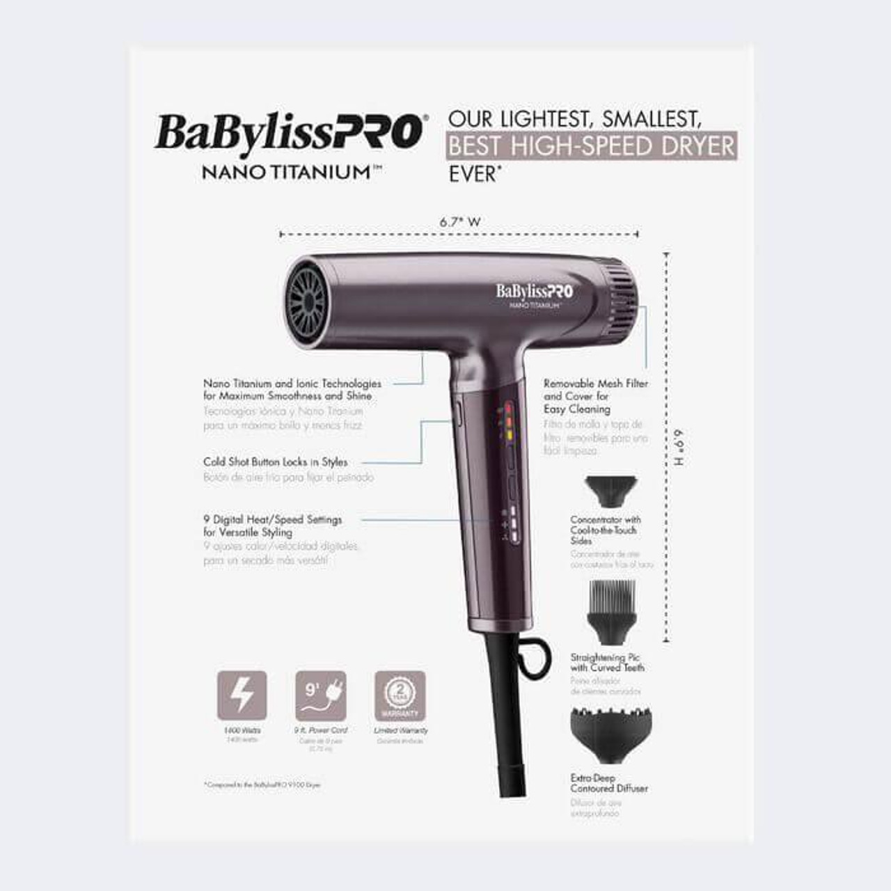 BaBylissPRO® Nano Titanium™ Nightfall Limited Edition Dryer CLOSE OUT!