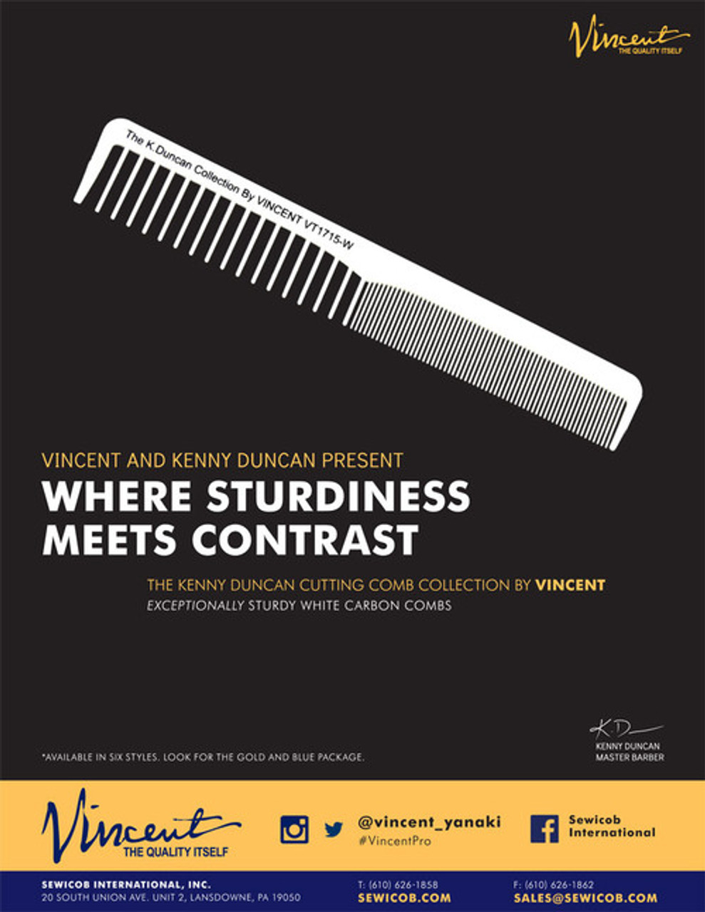 KD Comb Barber 7" Wavy Spine KD Comb Barber 7" Wavy Spine