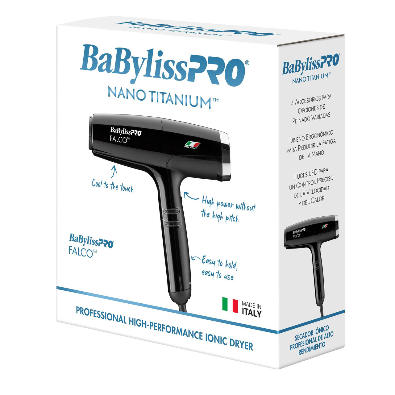BaBylissPRO® Nano Titanium™ Professional Italian Falco Dryer (Black)