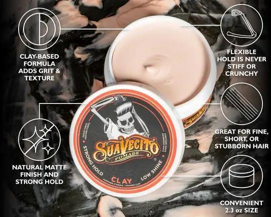 Suavecito Clay Pomade Strong, Low Shine