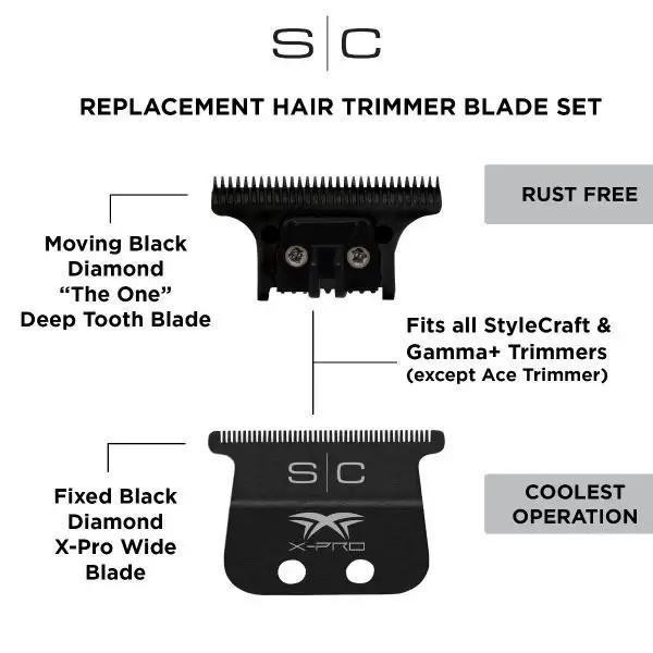 Stylecraft X-Pro Black DLC Wide Trimmer Blade and "The One" Cutter