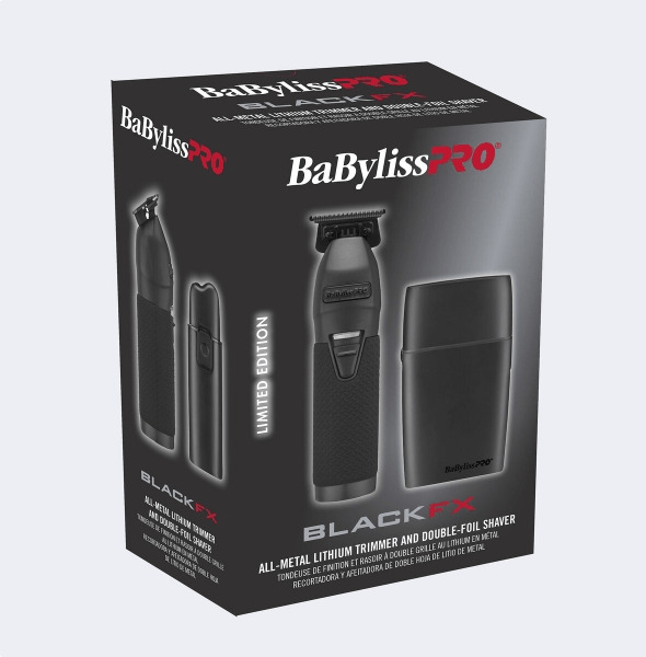 BaBylissPRO® BlackFX All-Metal Trimmer & Double-Foil Shaver Combo