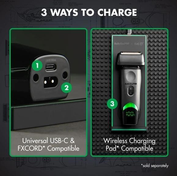 BaBylissPRO® x Tomb45® Wireless Charging Double-Foil Shaver