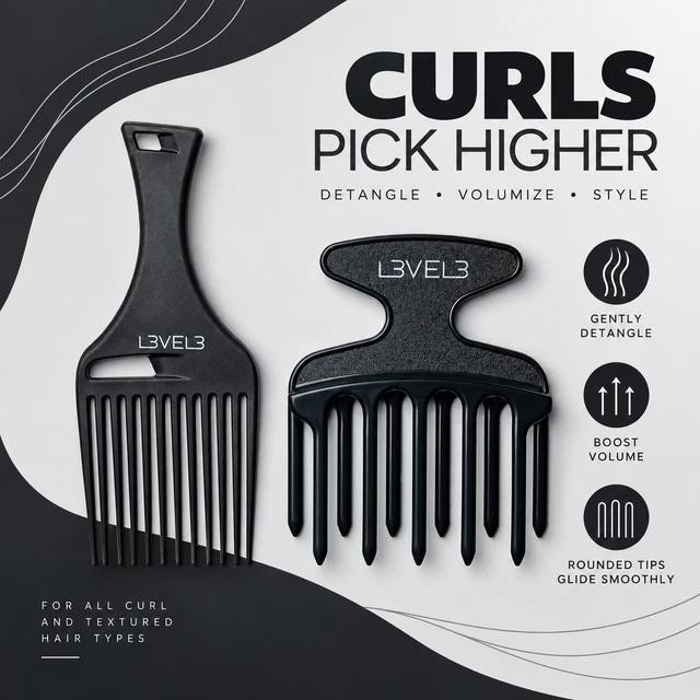 Level3 Hair Pick Comb Set - 2 Pc