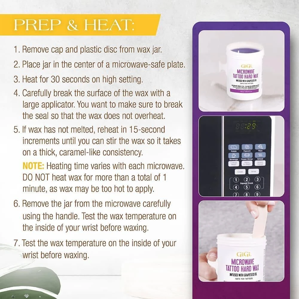 GiGi Microwave Tattoo Hard Wax Essentials Hair Removal Kit