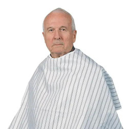 Cutting Cape - Campbell's Traditional White w/ Black Stripes - CLOSEOUT!