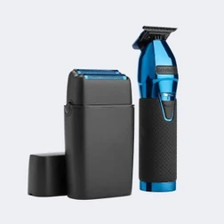BaBylissPRO® LimitedFX Black & Blue Trimmer & Double-Foil Shaver Gift Set