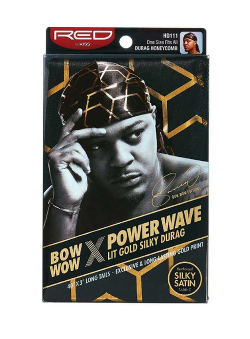 RED by Kiss Bow Wow X Power Wave Extreme Shine Silky Durag, Breathable,  Long Tail Doo Rag for Maximum Wave Compression, Smooth Wide Straps, Durable