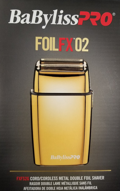 【海外限定】bebyliss pro FOIL FX02 ゴールド　シェーバー BaBylissPRO FOILFX02 Cordless Gold Metal Double Foil Shaver