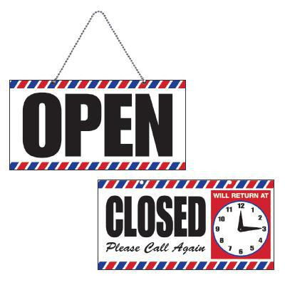 Open/Closed Sign with Clock - Atlanta Barber and Beauty Supply
