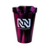 Pink and Black Swirl - Silicone Cup and Lid