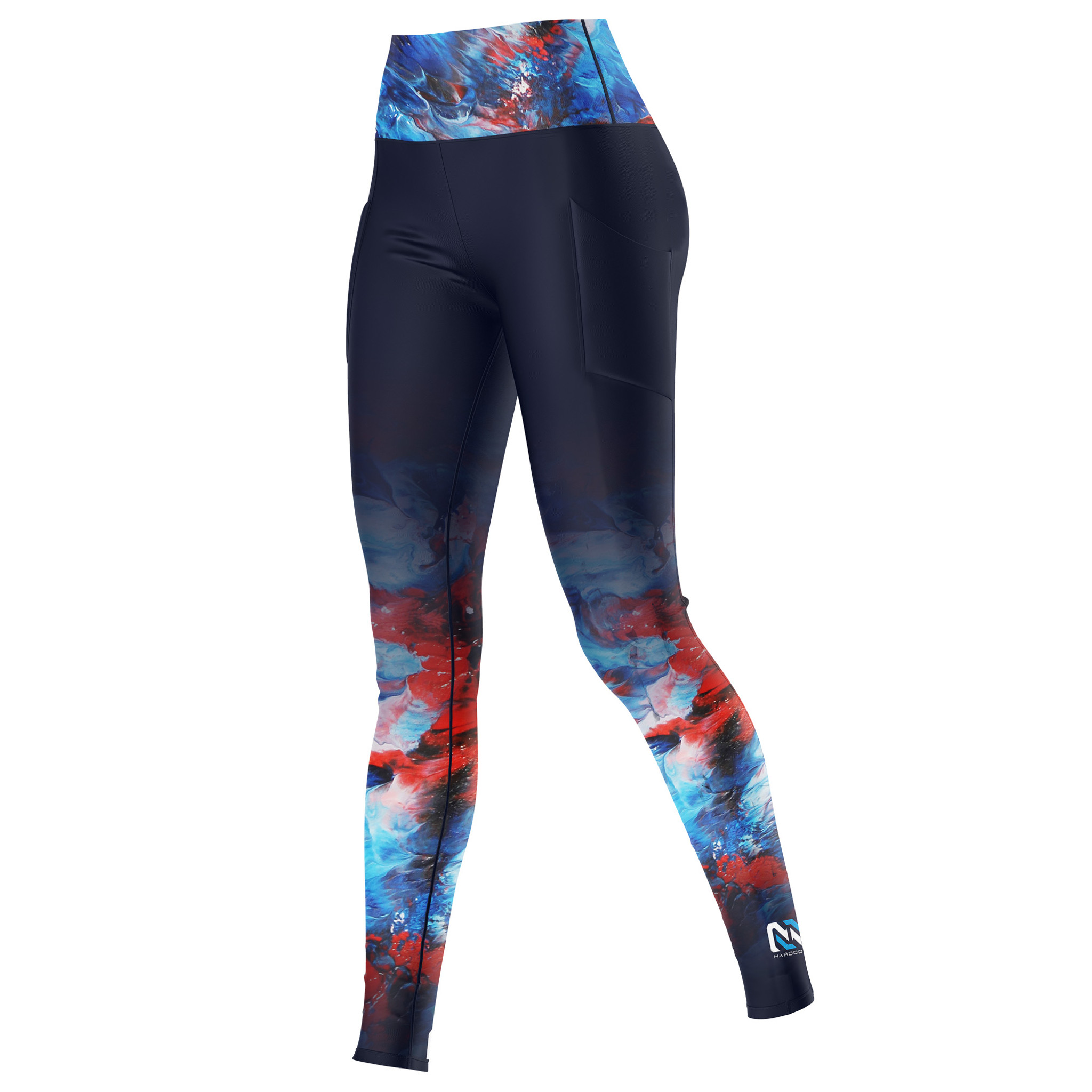 Red White Blue Patriotic High Waisted Yoga Leggings