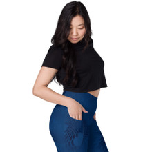 Blue Camo - Performance High Waist Leggings with Side Pockets