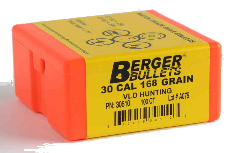 Berger VLD Hunting Bullets 30 Caliber 168 Grain sample pack