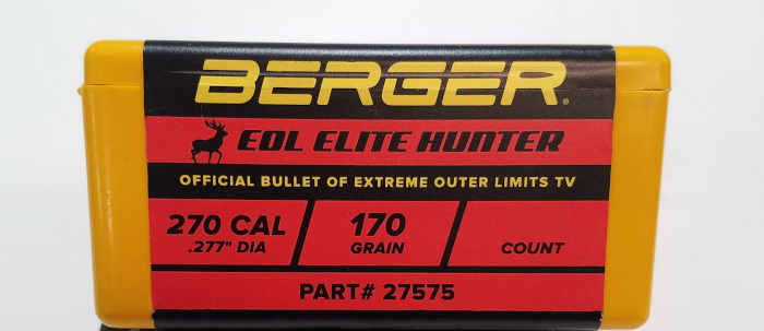 Berger EOL Elite Hunting Bullets 270 Caliber 170 Grain sample pack