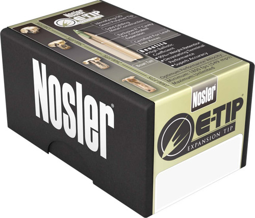 Nosler E-Tip Bullets 30 Caliber .308 Diameter 180 Grain, Spitzer Nosler E-Tip Bullets 30 Caliber .308 Diameter 180 Grain, Spitzer