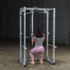Front Squat on the Powerline PPR200X Power Rack Lat Attachment