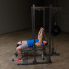 Tricep Extension on the PPR500 Half Rack with optional Lat Attachment and optional Bench