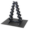 Body-Solid 5-30 lb. Rubber Hex Dumbbell Set with the GDR44 Storage Rack