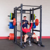 Incline Bench Press on the Body-Solid SPR1000 Commercial Power Rack with the SPRBACK Rear Extension