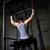 Lat Pulldowns on the Rugged Power Rack with optional Lat Attachment