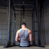 Seated Rows on the Rugged Power Rack with optional Lat Attachment