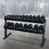 Body-Solid 5-50 lb. Rubber Dumbbell Set with GDR60 Commercial Rack