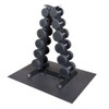 Body-Solid 5-30 lb. Round Rubber Dumbbell Set with the GDR44 Storage Rack