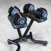 Rugged Adjustable Dumbbell Pair with Stand