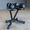 Rugged Adjustable Dumbbell Pair with Stand