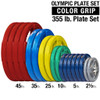 Body-Solid Olympic Color Grip Weight Plate Set, 355 lbs.
