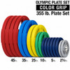 Body-Solid Olympic Color Grip Weight Plate Set, 355 lbs.
