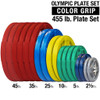 Body-Solid Olympic Color Grip Weight Plate Set, 455 lbs.